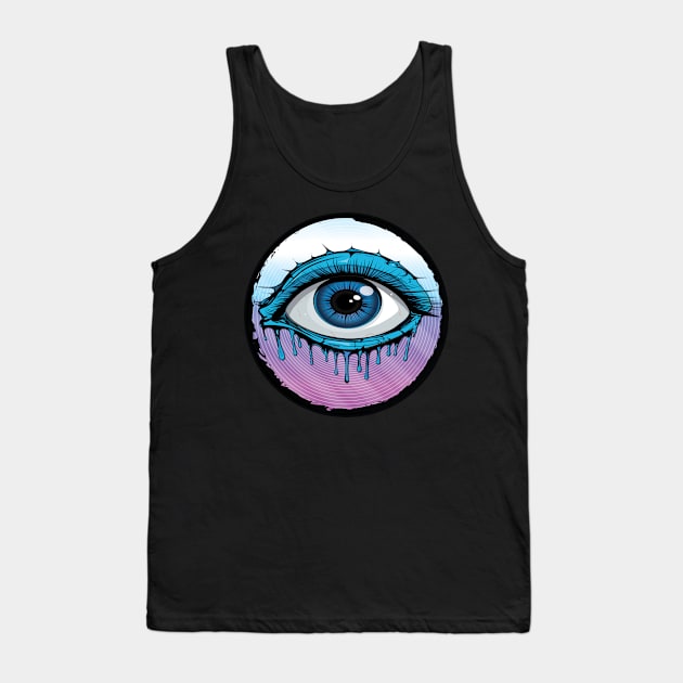 Not So Evil Big Beautiful Blue Eye Tank Top by RRMStudios